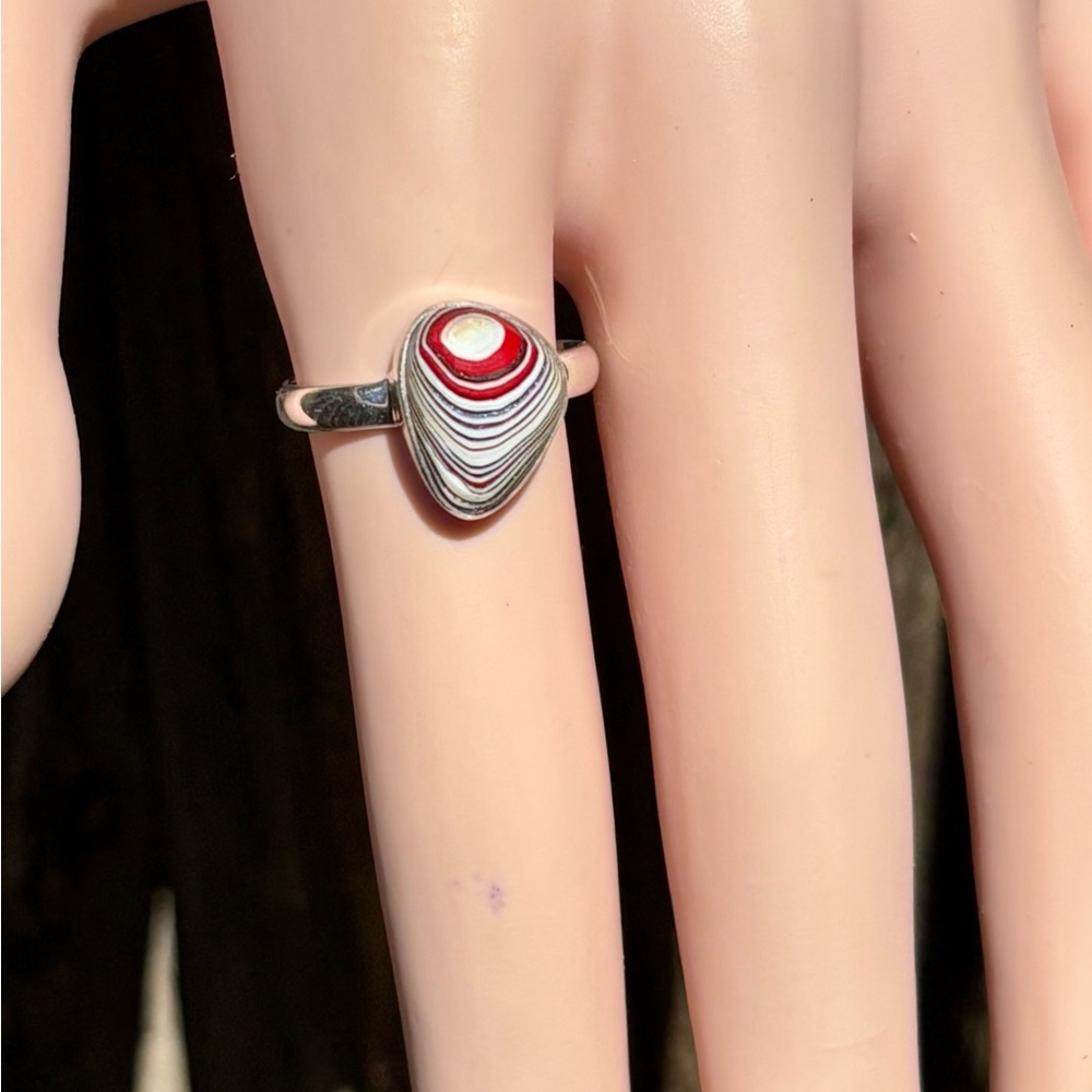 Detroit Fordite Agate Ring - Picture 3 of 13